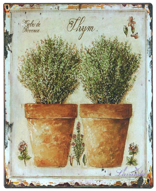 Kovová tabuľka Herbes de Provence - Thym