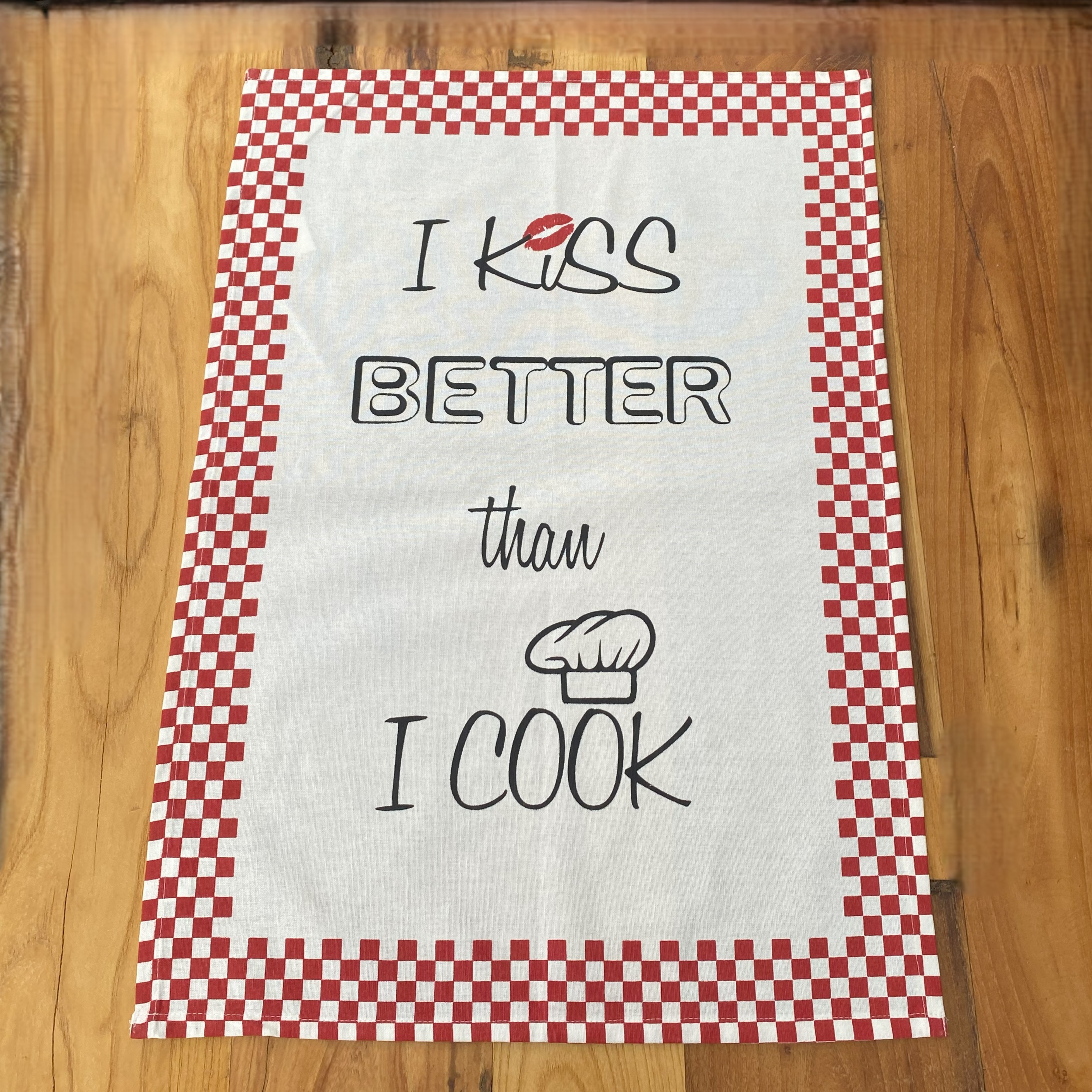 Bavlnená utierka "I kiss better than I cook"