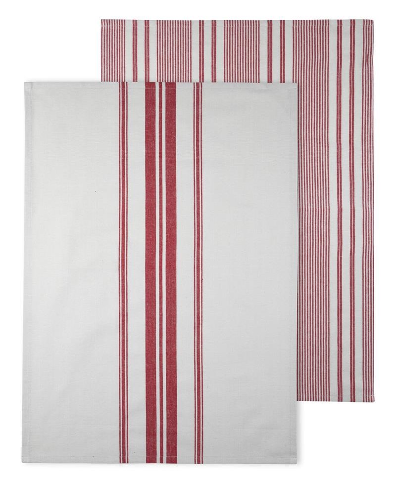 Utierky na riad Stripe Red, sada 2 ks 